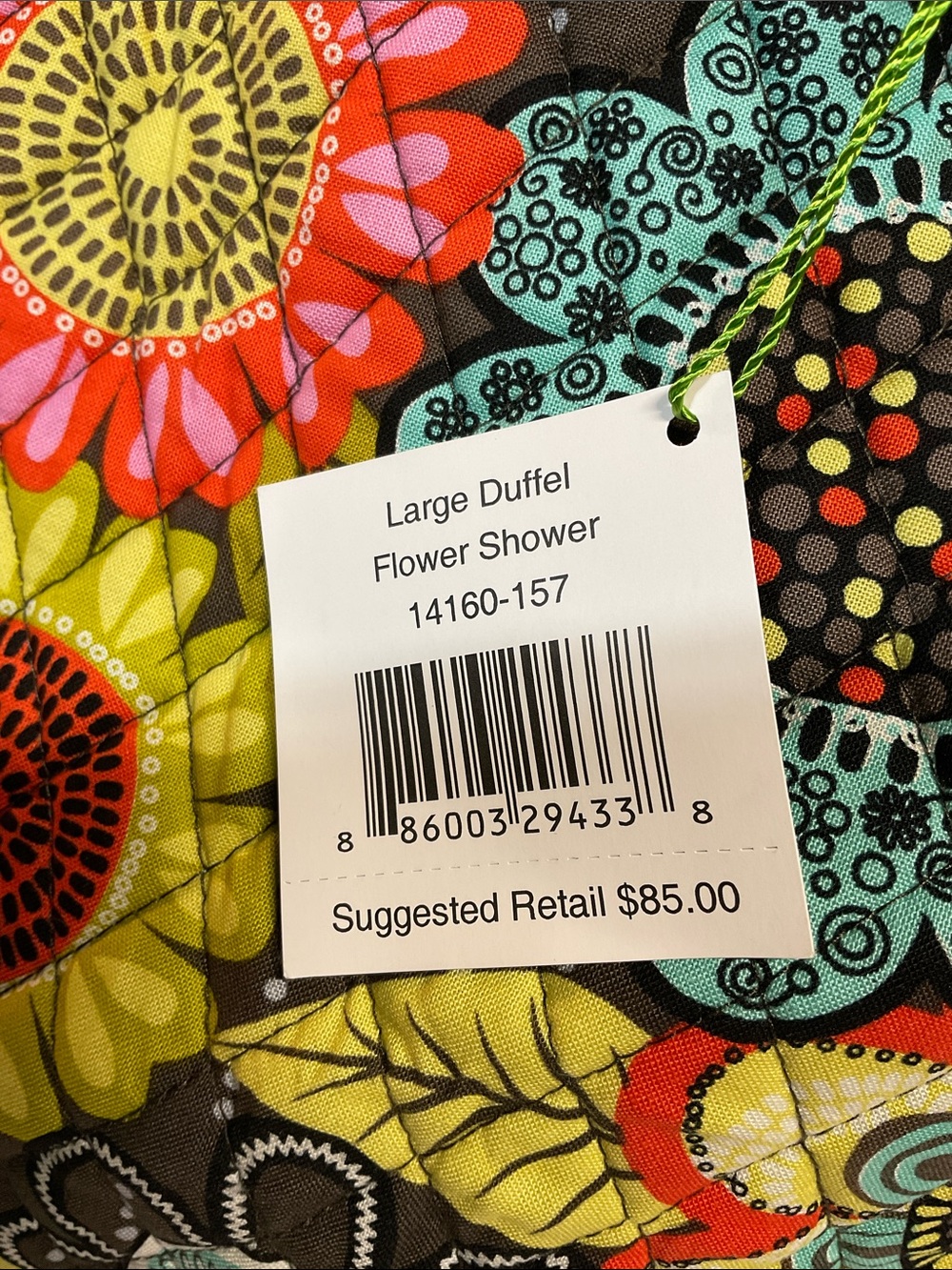 Vera Bradley Floral Quilted Travel Bag in Brown, Turquoise, Lime, Orange, Pink - Picture 3 of 5